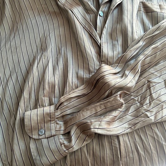 Faith Connexion 1/3 button up Silk & Viscose Striped Shirt - Picture 5 of 10